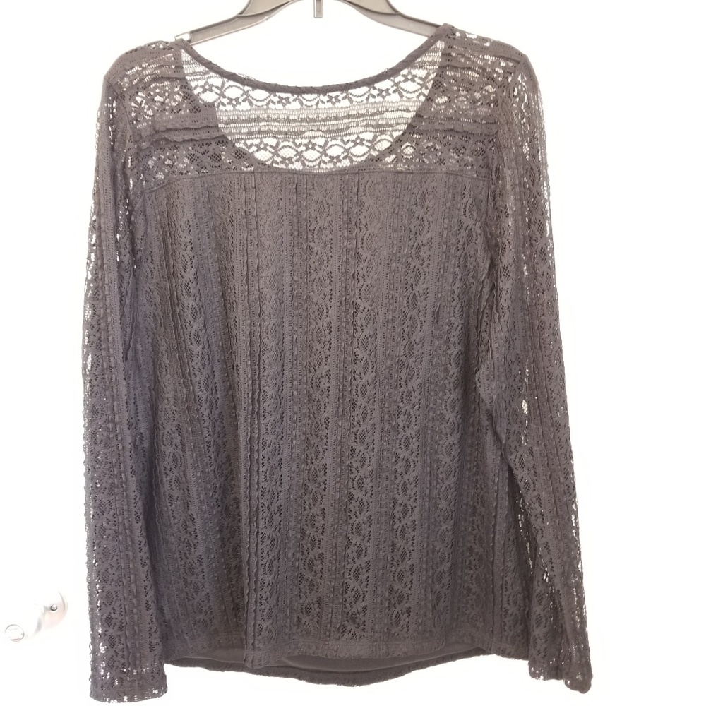 Lane Bryant long sleeve lace top NWT